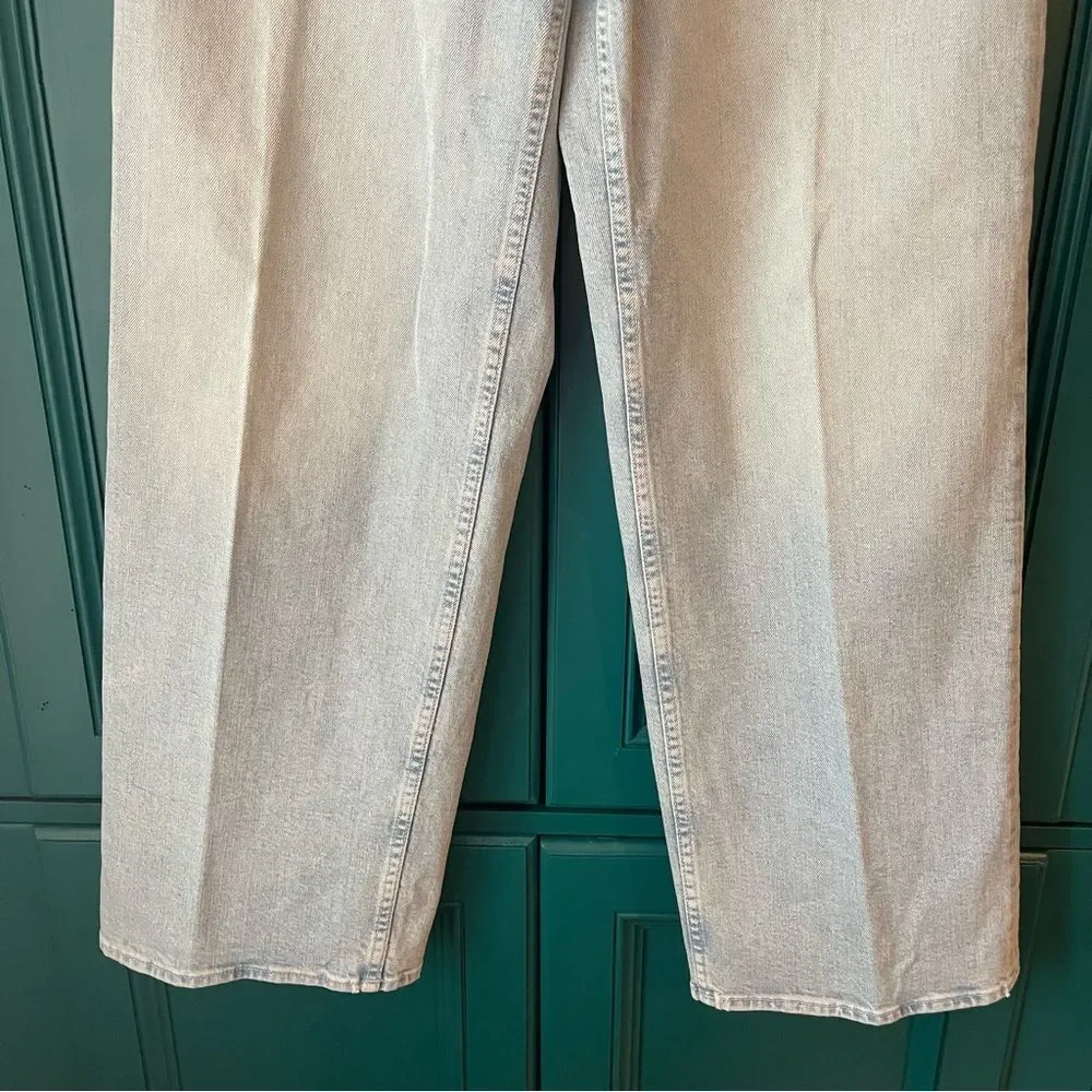 MOTHER Superior The Spinner Skimp Wide Leg Jeans High Rise Light Wash Denim 28
